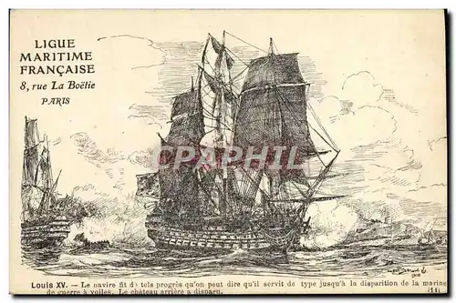 Ansichtskarte AK Bateau Voilier Louis XV