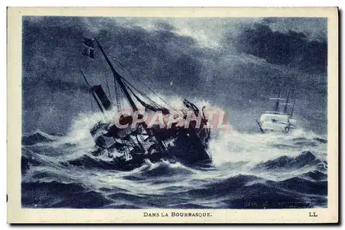 Cartes postales Bateau Voilier Dans la bourrasque