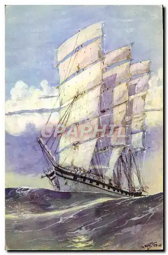 Cartes postales Bateau Voilier Bordes 19eme Sebille