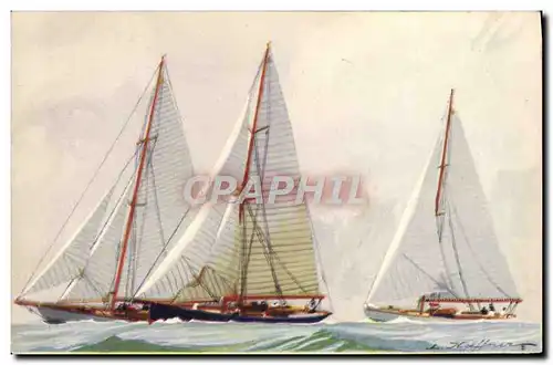 Cartes postales Bateau Voilier Yachts de courses croisieres modernes Haffner