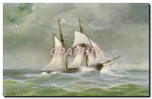 Ansichtskarte AK Bateau Voilier Amerique 1838