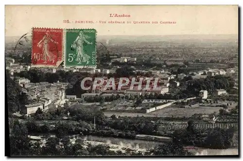 Cartes postales Militaria Caserne Pamiers Vue generale du quartier des casernes