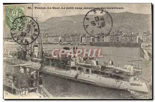 Ansichtskarte AK Bateau de guerre Toulon le quai Le petit rang mouillage des torpilleurs