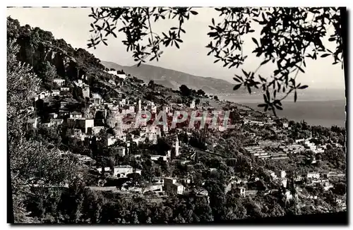 Moderne Karte Roquebrune Vue Generale Au Fond les Alpes italiennes