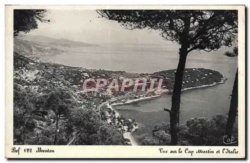 Ansichtskarte AK Menton Vue sur le Cap Martin et l&#39Italie