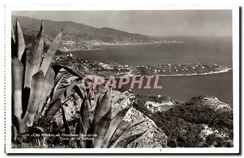 Cartes postales Roquebrune Cap Martin et frontiere italienne vus de la Turbie