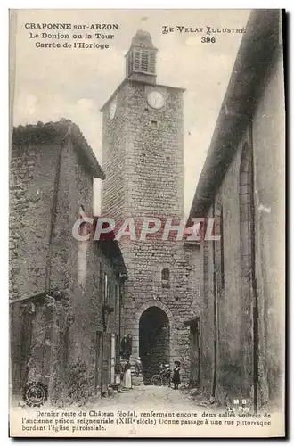 Cartes postales Prison Craponne sur Arzon Le donjon ou la tour carree de l&#39horloge