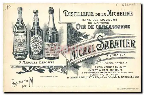 Cartes postales Distillerie de la Micheline Carcassonne Michel Sabatier Alcool