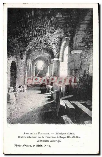 Cartes postales Abbaye de Flavigny Fabrique d&#39Anis Cloitre interieur de la premiere abbaye benedictine