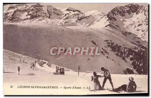 Cartes postales Sports d&#39hiver Ski Luchon Superbagneres Luge