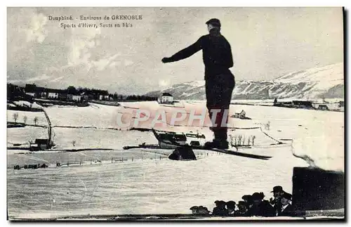 Ansichtskarte AK Sports d&#39hiver Ski Dauphine Environs de Grenoble Sauts en skis