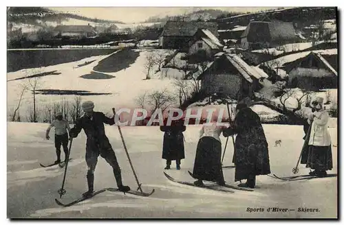 Ansichtskarte AK Sports d&#39hiver Ski Skieurs
