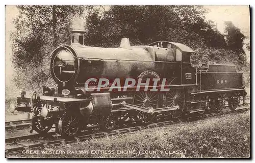 Cartes postales Train Locomotive Great Western Railway Express Engine County Class