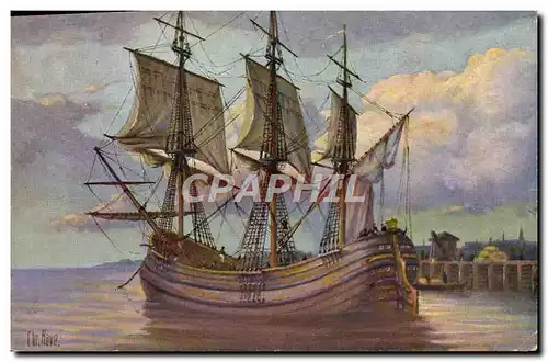 Cartes postales Bateau Voilier Hollande 18eme