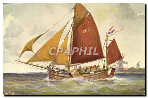 Ansichtskarte AK Bateau Voilier Hollande 1907