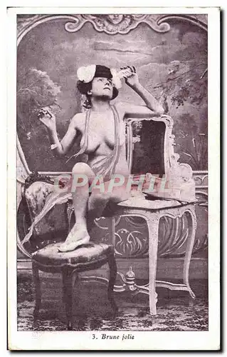 Cartes postales Femme Nu erotique Brune jolie