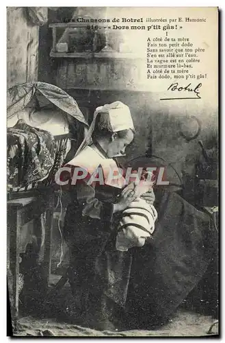 Cartes postales Les chansons de Botrel Harmonic Dors mon ptits gars Folklore