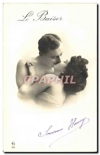 Cartes postales Femme Nu erotique le baiser