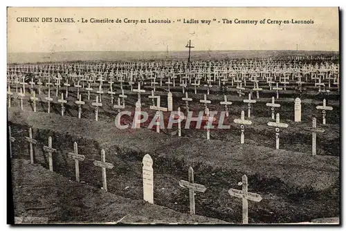 Cartes postales Militaria Chemin des Dames Le cimetiere de Cerny en Laonnois