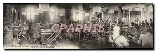 CARTE DOUBLE Militaria Cantine des deux drapeaux pour les permissionnaires Croix Rouge americaine Sa