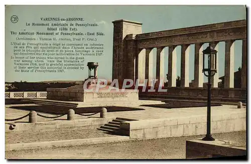 Ansichtskarte AK Militaria Varennes en Argonne Le monument americain de Pennsylvanie