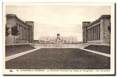 Ansichtskarte AK Militaria Varennes en Argonne Le monument americain aux morts de Pennsylvanie Vue d&#39ensemble