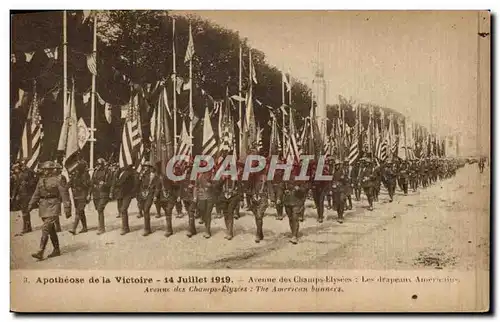 Ansichtskarte AK Militaria Apotheose de la victoire 14 juillet 1919 Avenue des Champs Elysees