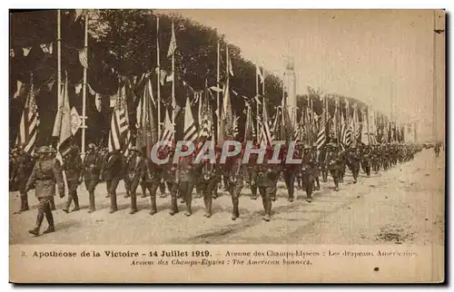 Cartes postales Militaria Apotheose de la victoire 14 juillet 1919 Avenue des Champs Elysees