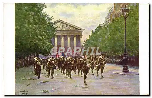 Cartes postales Militaria Rue Royale Soldats americains