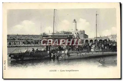 Cartes postales Bateau Guerre Algerie Alger Les torpilleurs