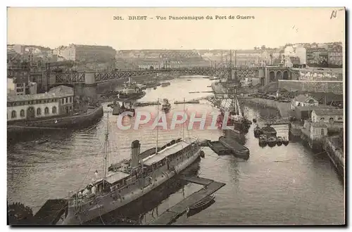 Ansichtskarte AK Bateau Guerre Brest Vue panoramique du port de guerre