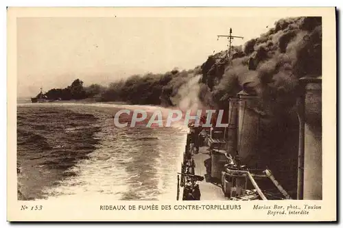 Ansichtskarte AK Bateau Guerre Rideaux de fumee des contre torpilleurs