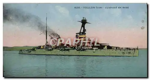 Ansichtskarte AK Bateau Guerre Toulon Cuirasse en rade