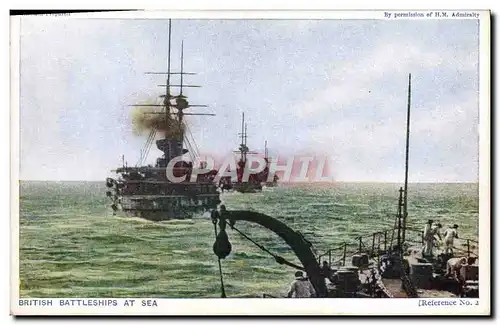 Cartes postales Bateau Guerre British battleships at sea