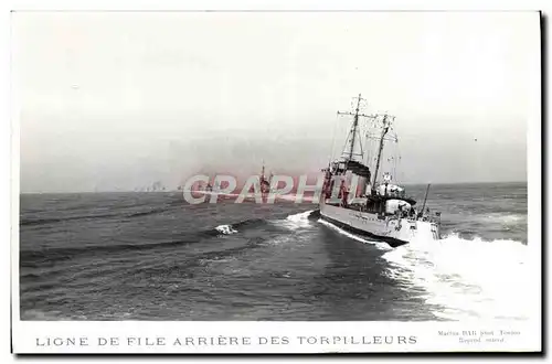 Ansichtskarte AK Bateau Guerre Ligne de file arriere des torpilleurs