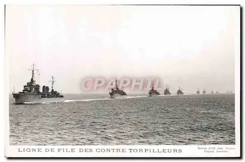 Cartes postales Bateau Guerre Ligne de file des contre torpilleurs