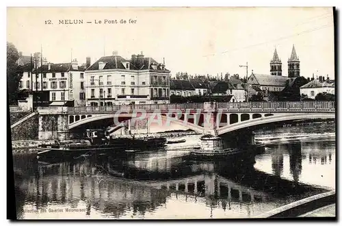 Cartes postales Melun Le Pont de Fer Bateau