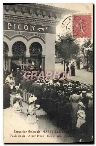 Cartes postales Exposition Marseille 1906 Pavillon de l&#39Amer Picon Degustation gratuite