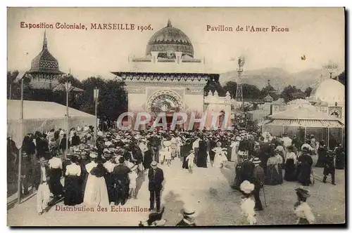 Cartes postales Exposition Marseille 1906 Pavillon de l'Amer Picon Distribution des echantillons