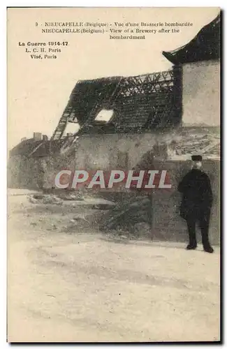 Cartes postales Brasserie Nieucapelle Vue d&#39une brasserie bombardee Militaria