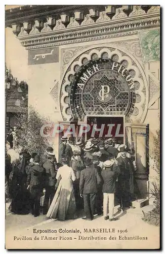 Cartes postales Exposition Marseille 1906 Pavillon de l&#39Amer Picon Distribution des echantillons