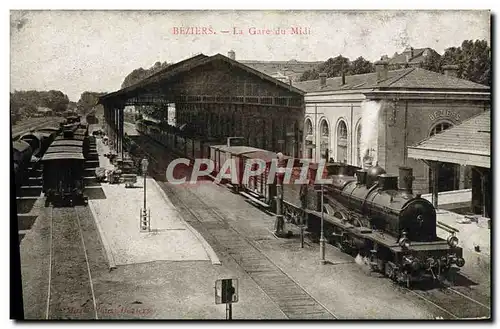 Ansichtskarte AK Train Locomotive Beziers la Gare du Midi