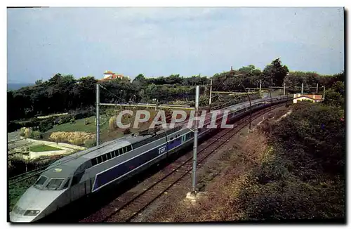 Cartes postales moderne Train Locomotive TGV A pres de Guethary