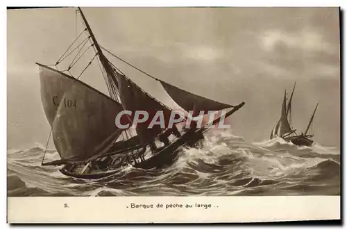 Cartes postales Bateau Voilier Barque de peche au large