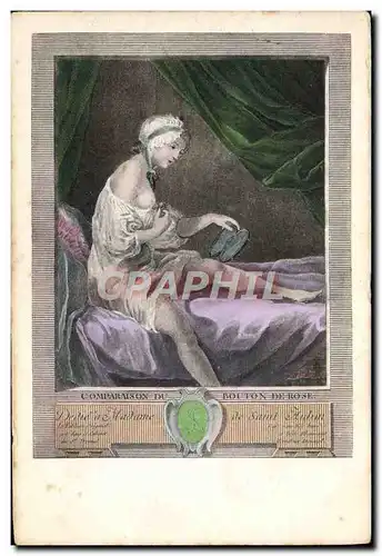 Cartes postales Nu erotique Femme Comparaison du bouton de rose Madame de Saint Aubin