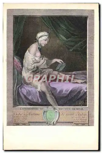 Ansichtskarte AK Nu erotique Femme Comparaison du bouton de rose Madame de Saint Aubin