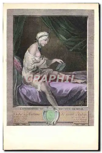 Cartes postales Nu erotique Femme Comparaison du bouton de rose Madame de Saint Aubin