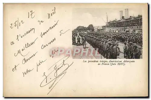 Cartes postales Militaria Les premieres troupes americaines debarquees en France Juin 1917