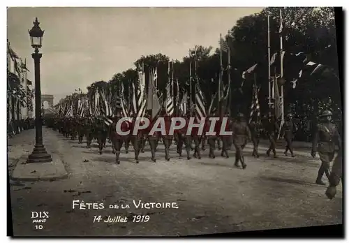 Ansichtskarte AK Militaria Fetes de la Victoire 14 juillet 1919 Paris Arc de Triomphe Troupes americaines