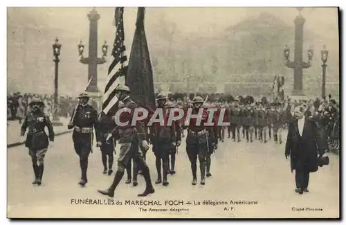 Ansichtskarte AK Militaria Funerailles du marechal Foch La delegation americaine